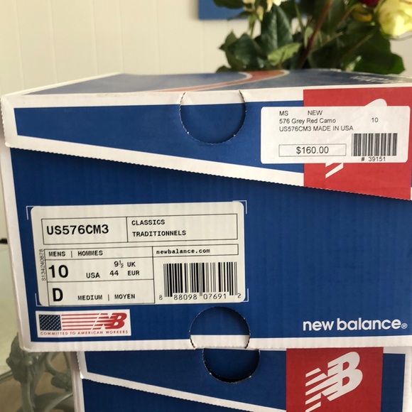 🇺🇸NEW BALANCE 576 GREY/RED/CAMO MADE IN USA SZ 10 - Picture 9 of 9